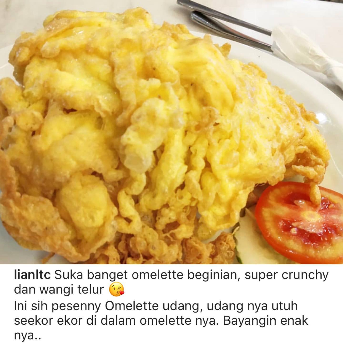 Thai Omelette super crunchy!
“Suka banget, enak banget”
Thank you for sharing your kindest review @lianltc 
Read more